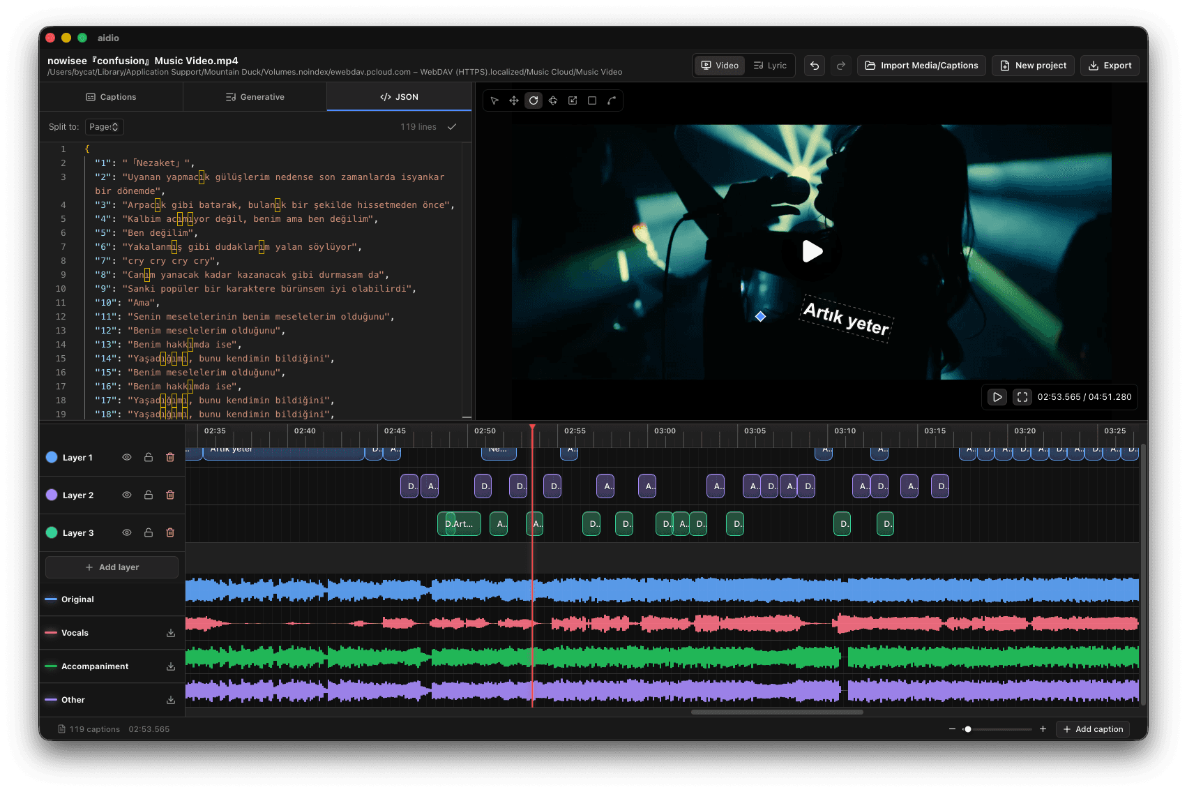 Aidio canvas rotate tool angling a caption