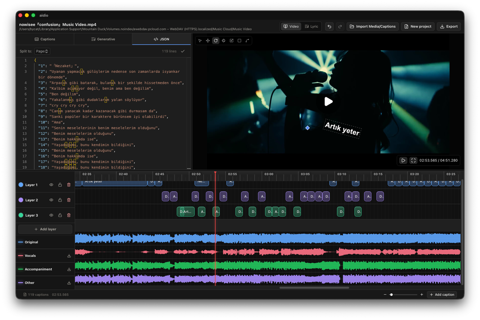 Aidio canvas rotate tool angling a caption.